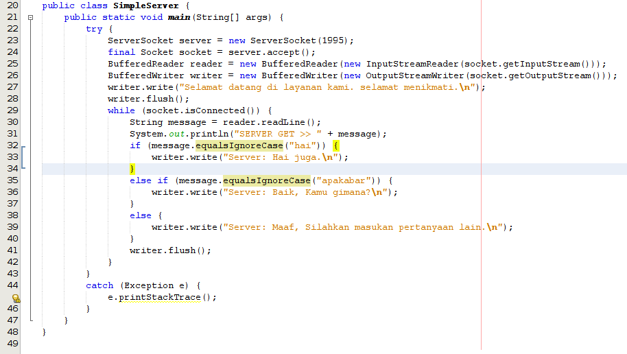 DBugs Dasar Membuat chat Server menggunakan JAVA