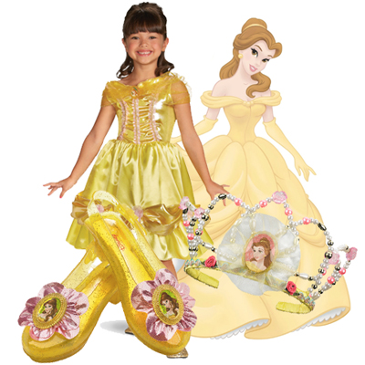 Disney Prinzessin Kinder Kostüm Belle mit Diadem Rub 