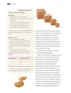 Apoyo Primaria Ciencias Naturales 3ro Grado Bloque III Tema 1 Propiedades de los materiales: masa y volumen