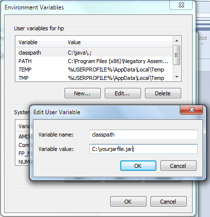 Behind Java Scene: set classpath in windows