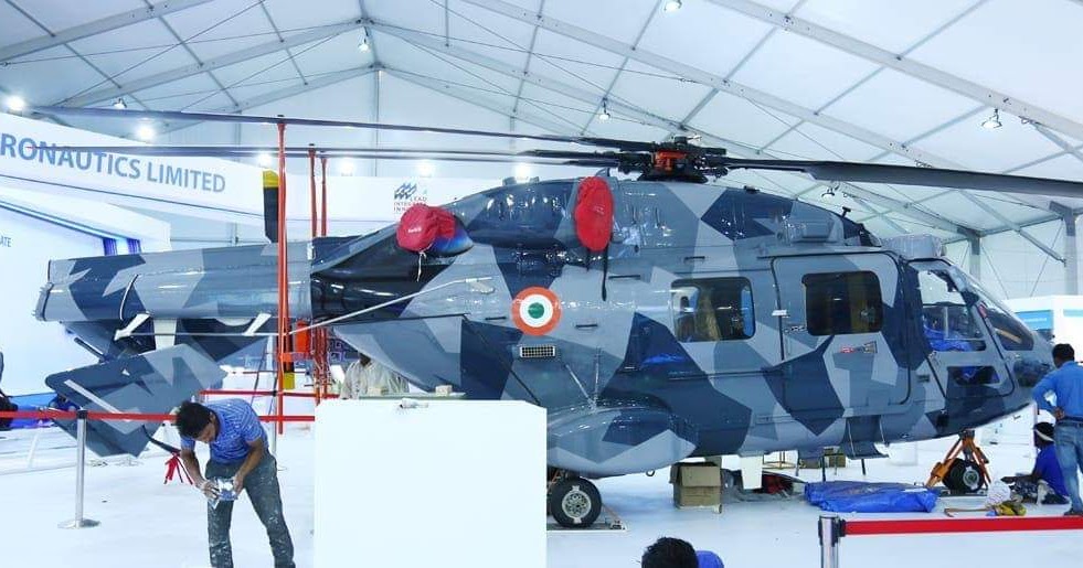 India displays HAL Dhruv Mk. III naval utility helicopter demonstrator