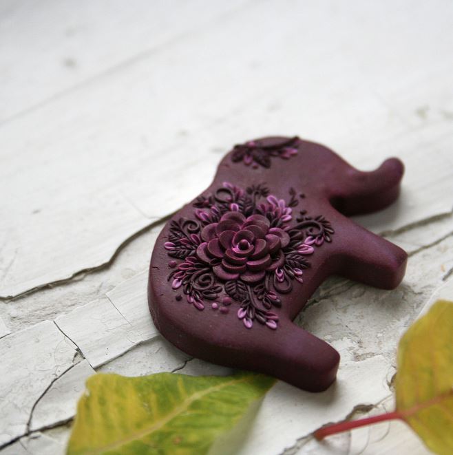 Amazing Elephant Polymer Clay Jewelry by Kni Kni / The Beading Gem