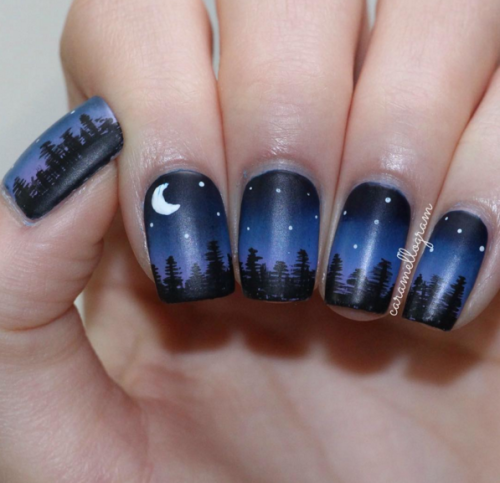 Midnight Blue Winter Sky Nail Art Essentials inspiration!