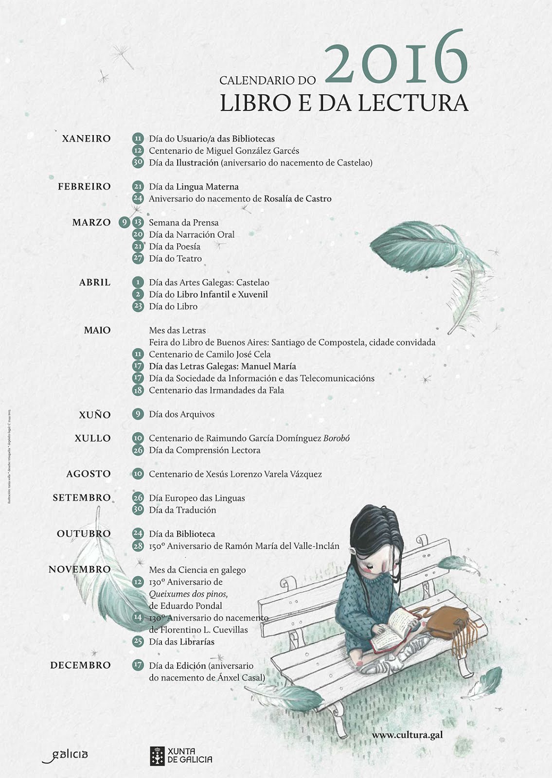 Calendario do libro e da lectura 2016