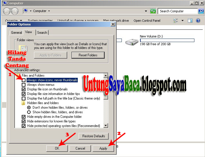 Cara Menampilkan Gambar Otomatis di Folder Win 7 2017 | USB