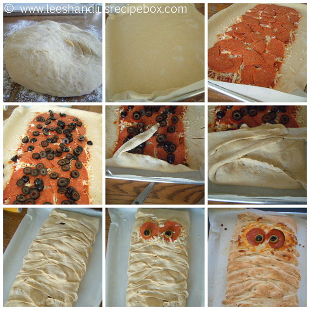 Mummified Stromboli - fun Halloween dinner idea that everyone will enjoy! 