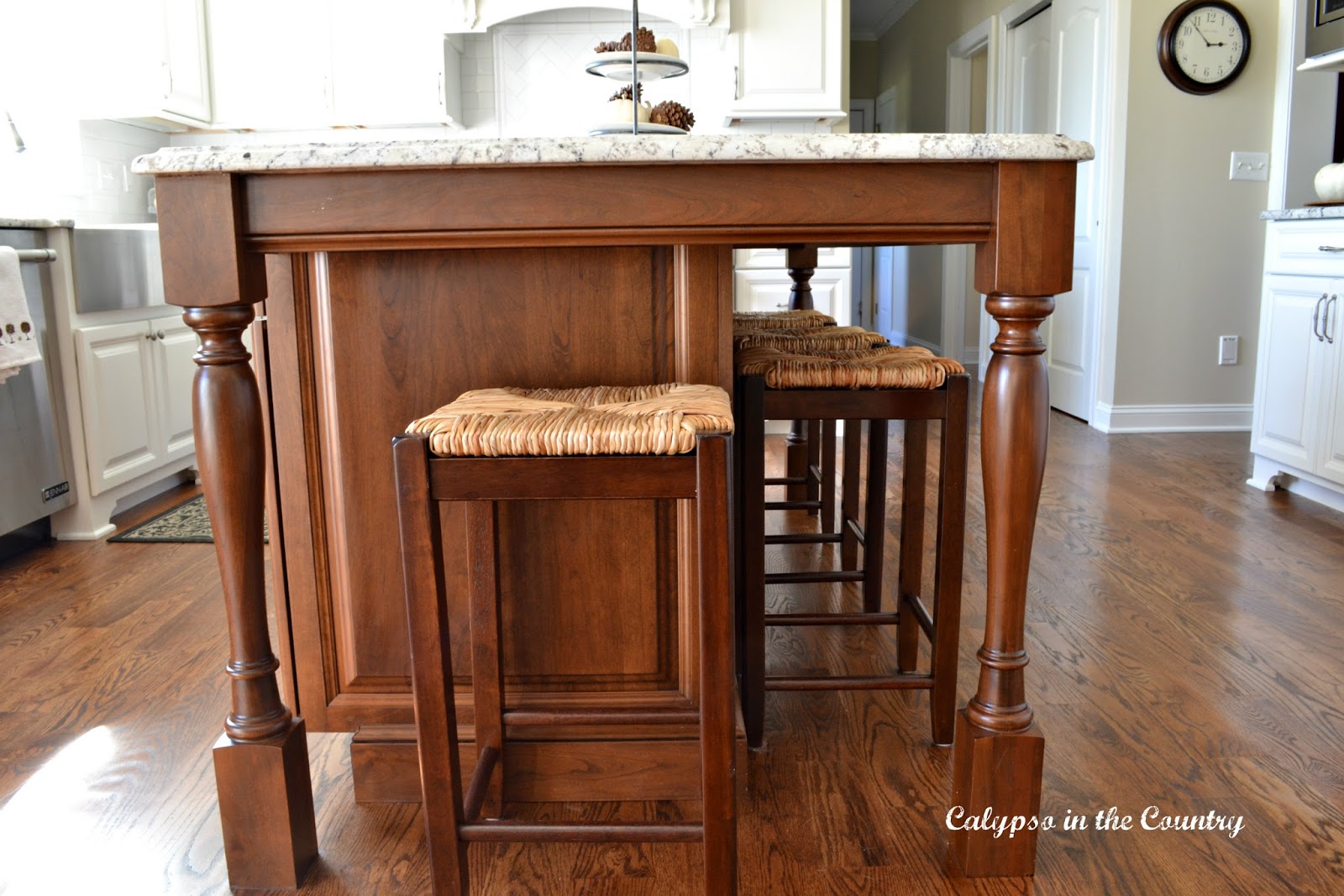 Counter stools on end of island Counter stools on end of island