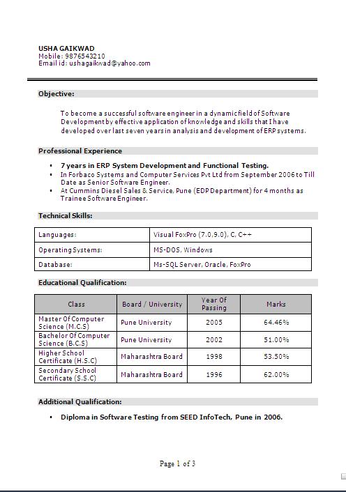 resume cv template