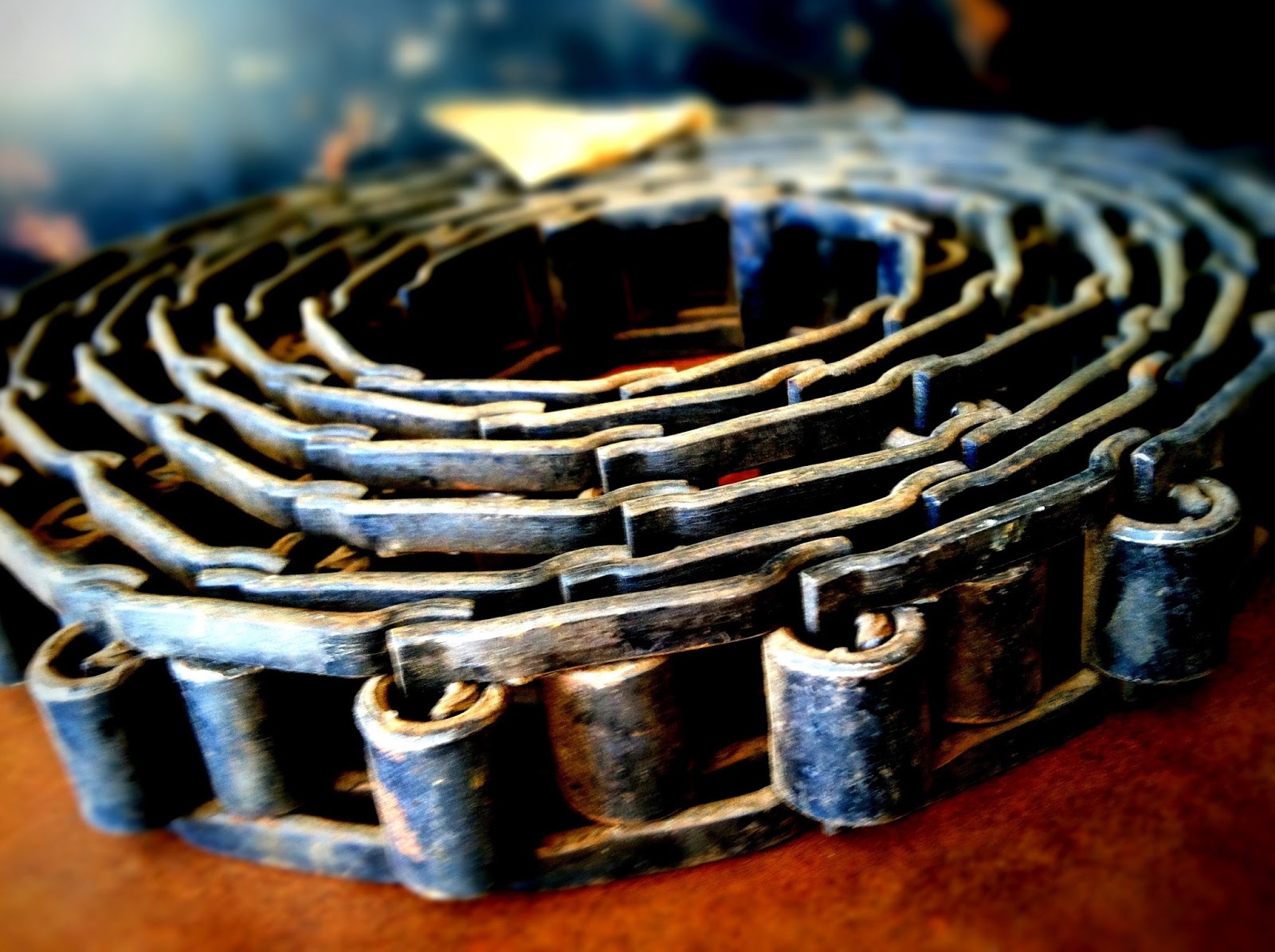 Vintage Industrial Steel Gear Chain