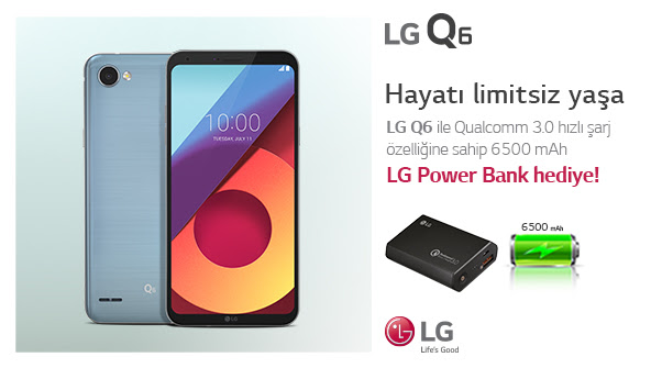 lg q6 alanlara lg powerbank hediye