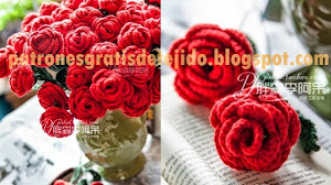 Rosas rococó tejidas al crochet