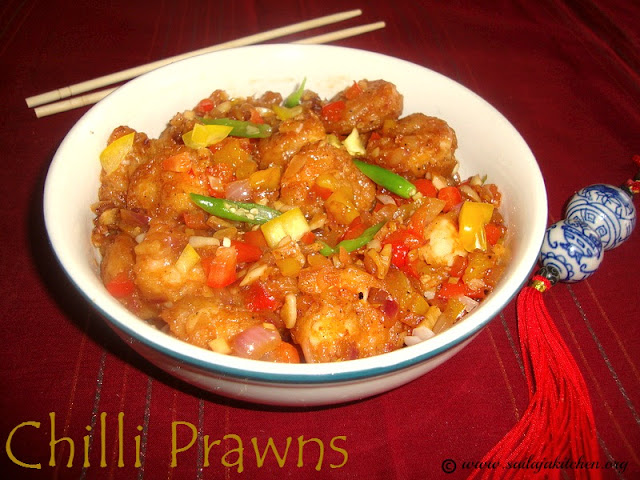 images of Chilli Prawns Recipe / Chinese Chilli Prawns Recipe / Dry Chilli Prawns Recipe