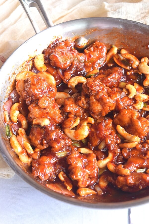 delicious dragon chicken with lots of cashewnuts