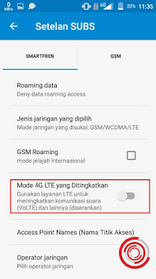 3. Terakhir, silakan kalian aktifkan fitur Mode 4G LTE yang Ditingkatkan