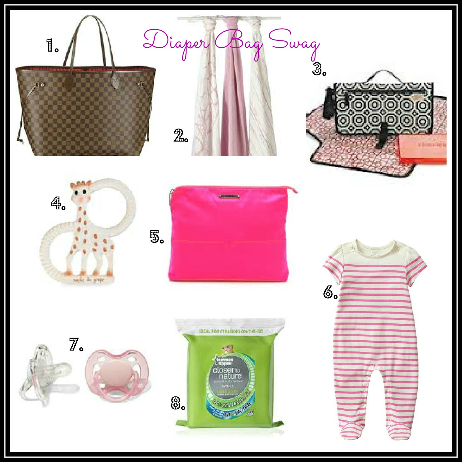 good luxe charm: diaper bag swag.