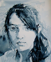 watercolor portrait painting david lobenberg portraits female face studies watercolors watercolour paintings water paint akvareller davidlobenberg bw guache drawing