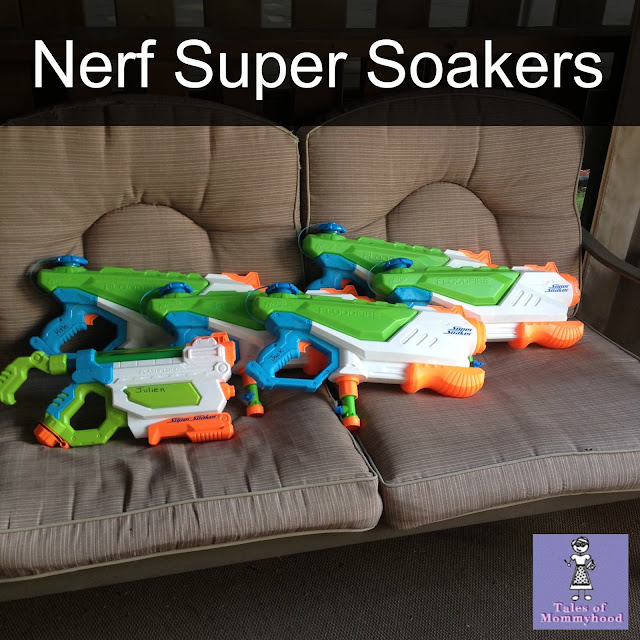 HASBRO, Nerf Super soakers, water fight birthday party, summer birthday, outdoor fun, boys 8th birthday