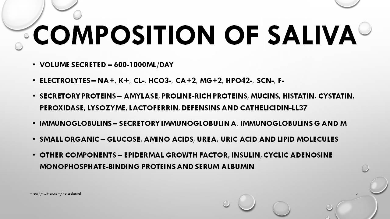 Dental Notes Saliva and its functions NOTES (Repost)