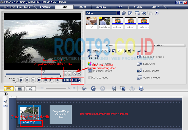 memotong video dengan ulead
