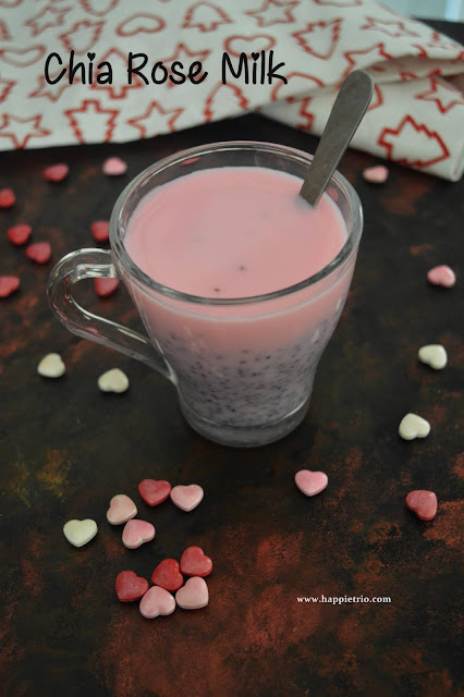 Chia Rose Milk Recipe | how to prepare Chia Seeds Rose Milk | Chia Seed Recipes
