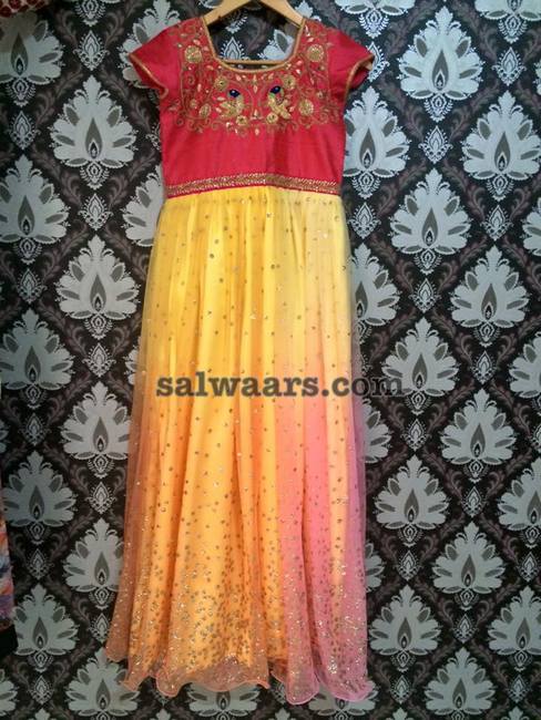 Long Frock in Dual Colors - Indian Dresses