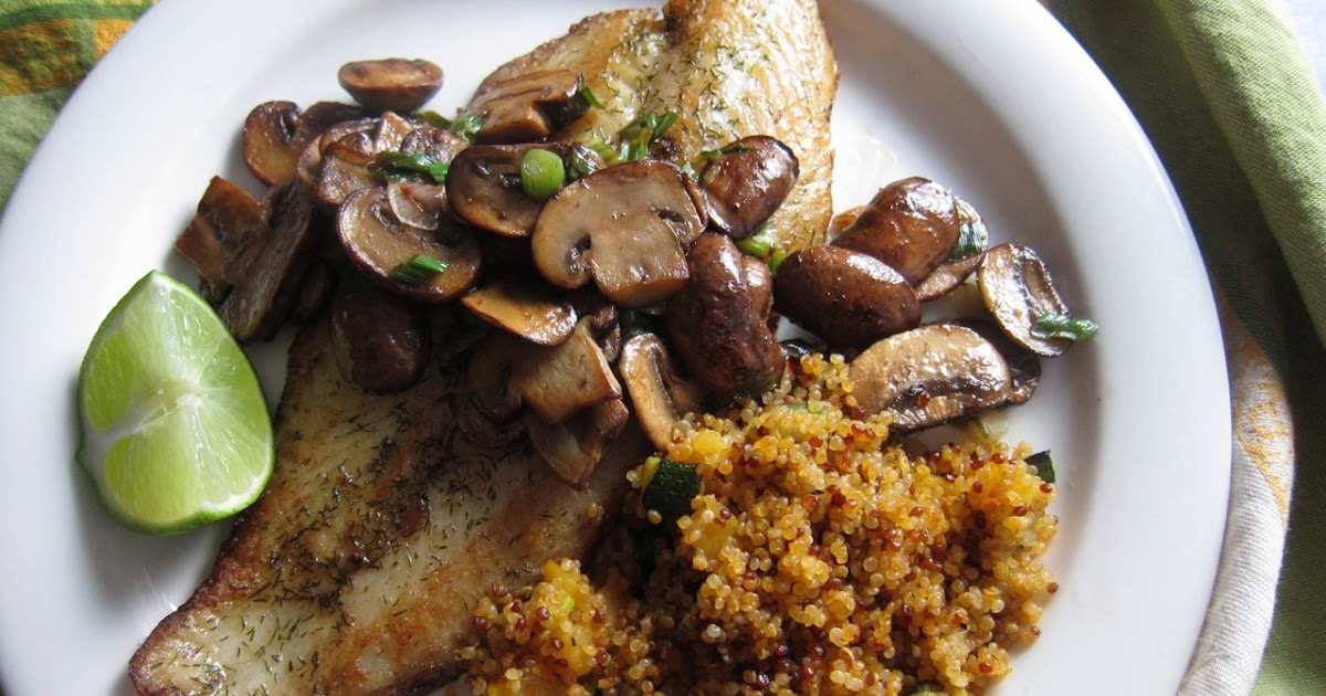 Cuisine Ici Pan Fried Catfish with Baby Portobello Mushrooms