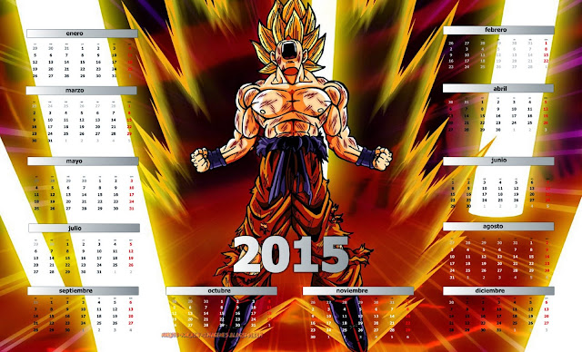 calendario 2015 anime dbz