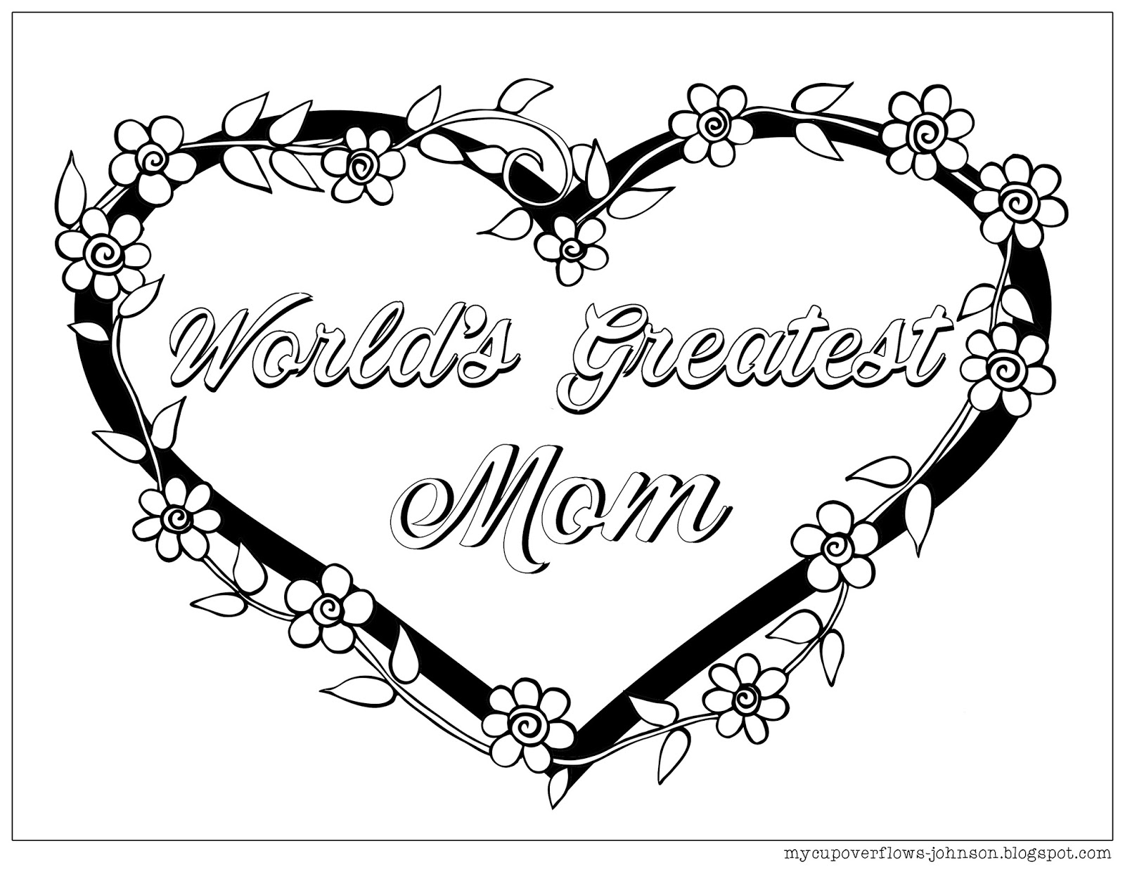 My Cup Overflows Mother's Day Coloring Pages