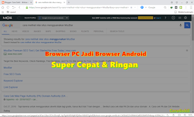 Tampilan Browser Pc/Laptop Jadi Android