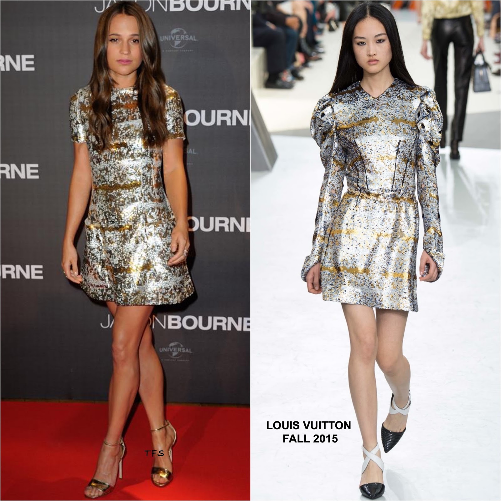 Alicia Vikander in Louis Vuitton for a Night Out