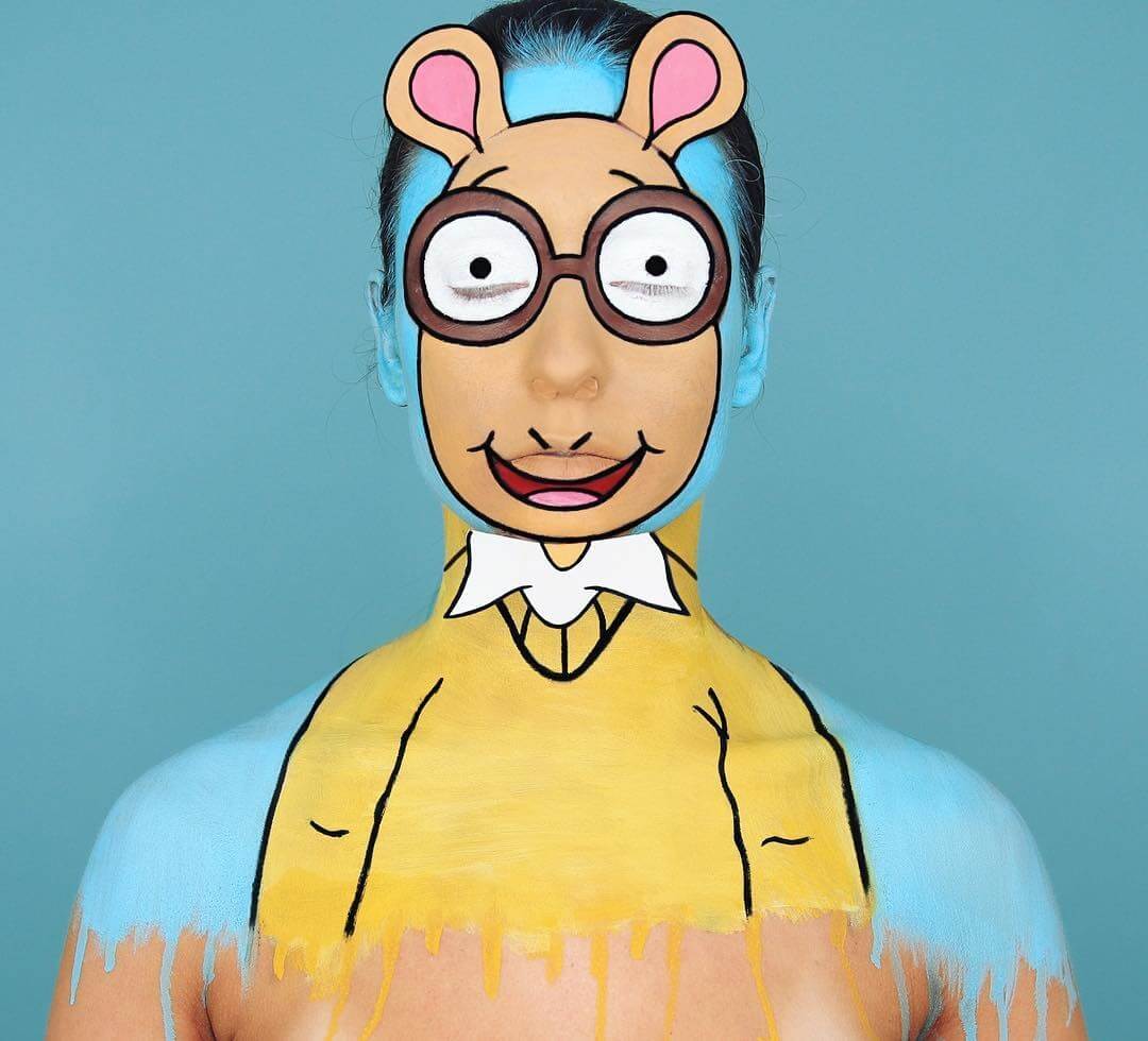 15-Arthur-Annie-Thomas-TV-Cartoon-Characters-on-Body-Painting-www-designstack-co