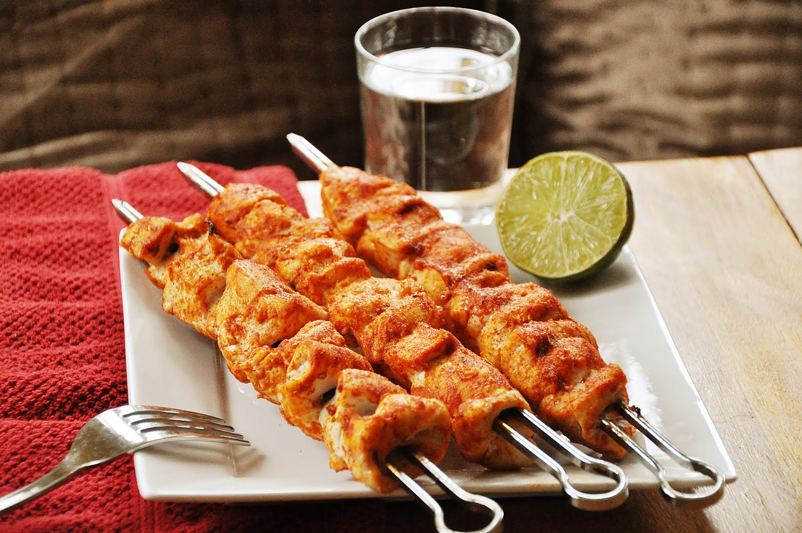 Skewered lime spiced chicken