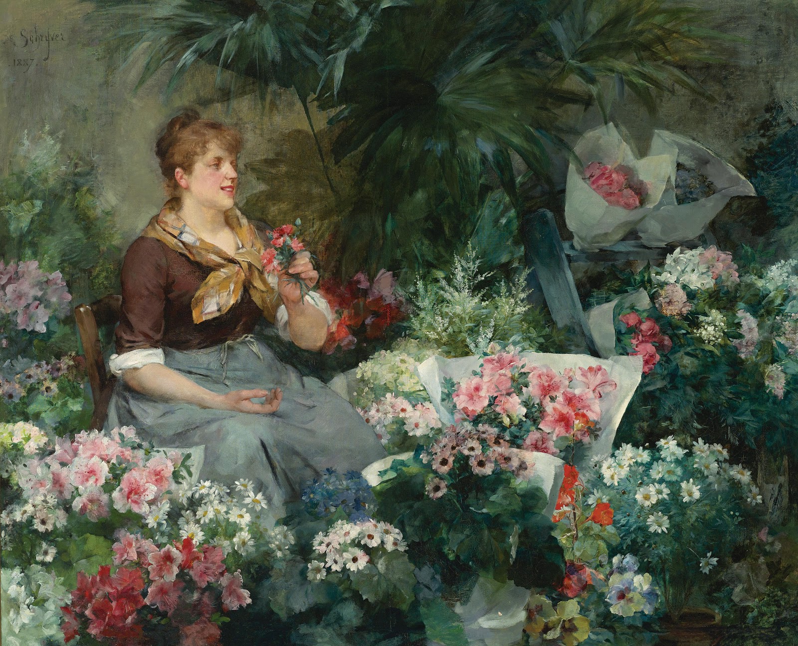 Louis de Schryver ~ A Vendedora de Flores