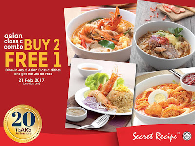 Secret Recipe Malaysia Asian Classic Menu Buy 2 Free 1 Promo
