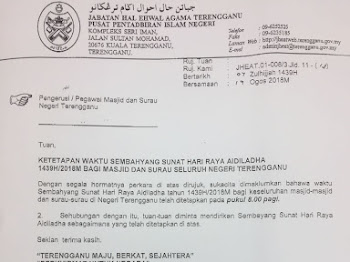 WAKTU SOLAT SUNAT AIDIL ADHA 2018