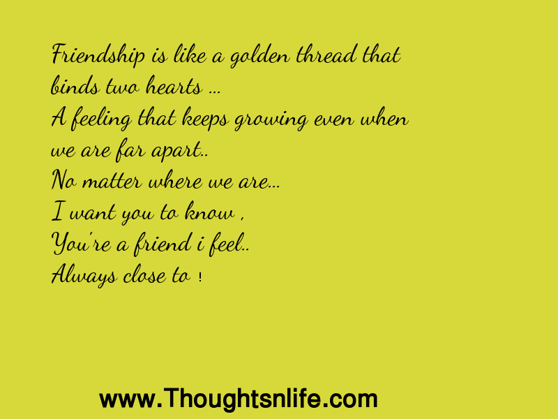 Thoughtsnlife: Friendship is like a golden thread