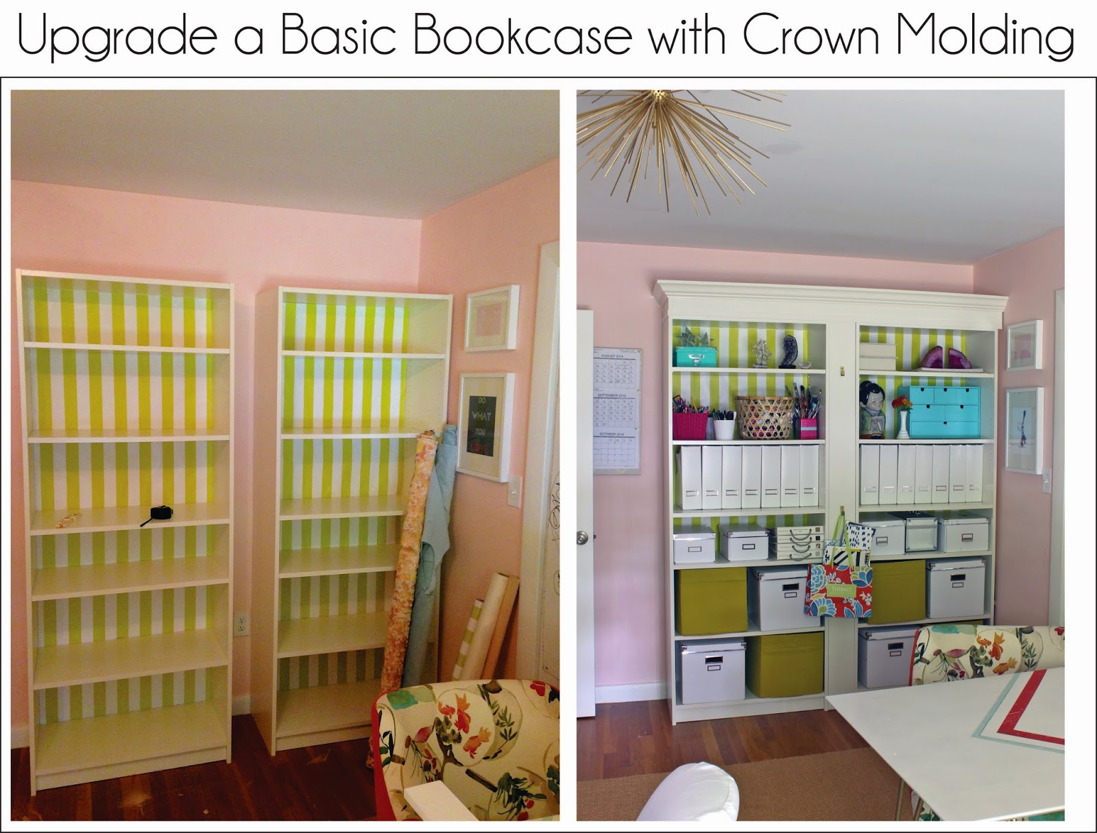 GORGEOUS SHINY THINGS: How To: Upgrade a Bookcase with Crown Molding