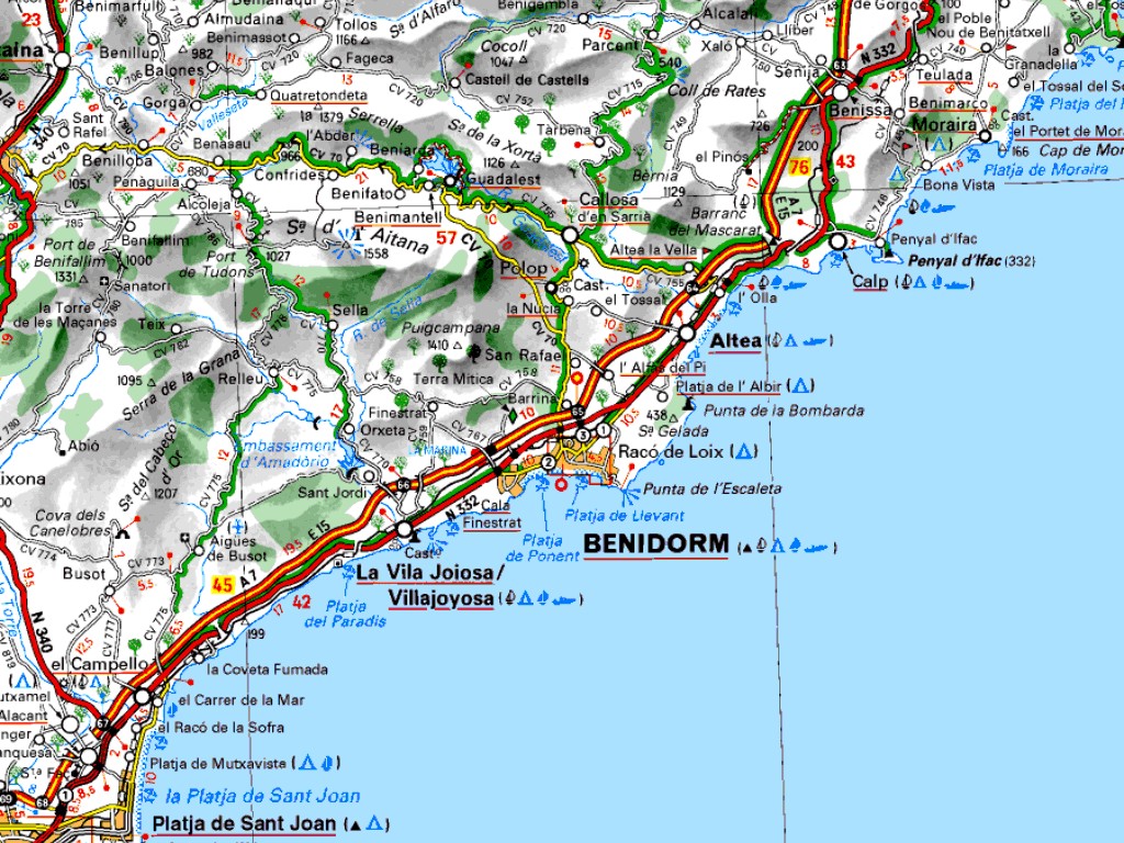 Map Of Spain Benidorm