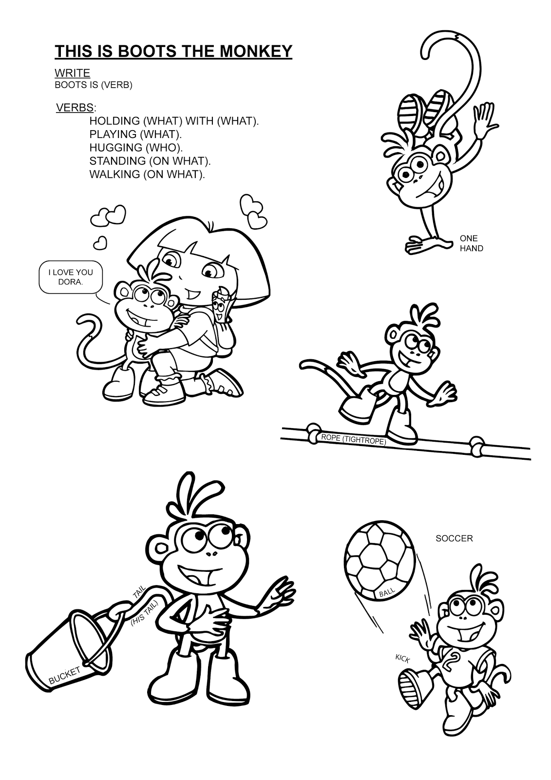 Páginas para colorear originales Original coloring pages: Boots the ...
