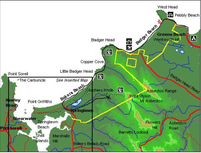 Safarihiker. West Head Coastal Track to Bakers Beach, Narawntapu National Park, Tasmania.
