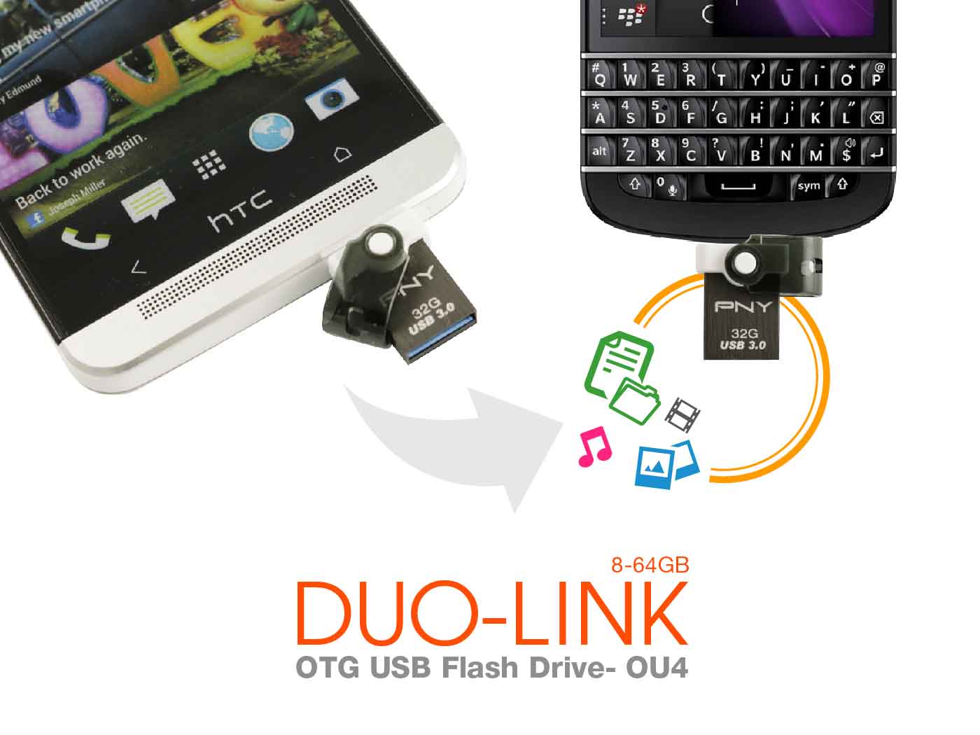 PNY 2-in-1 DUO-LINK OU4 OTG USB 3.0 Flash Drive PNY 2-in-1 DUO-LINK OU4 OTG USB 3.0 Flash Drive
