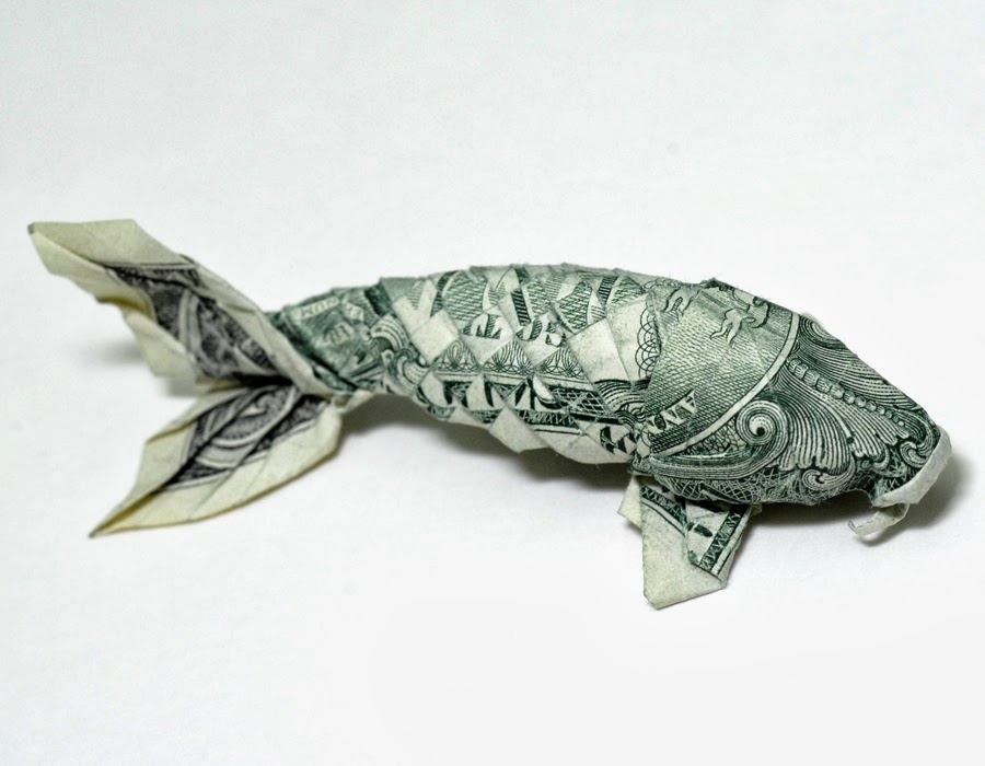 El arte del Origami Dollar Koi Fish