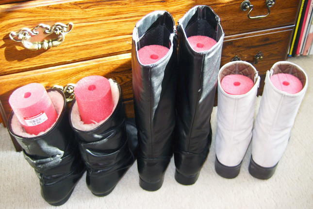 storing boots for the summer