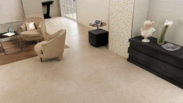 Floor tiles design for living room SUNROCK collection in Seasonal Dacha