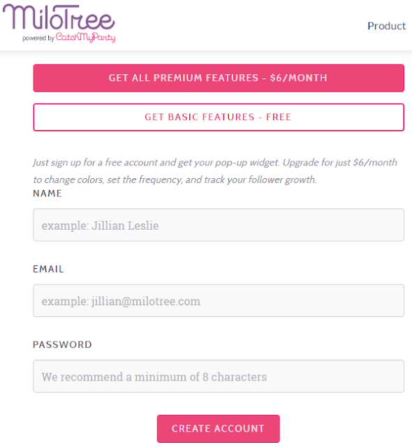 register with MiloTree Grow Your Pinterest and Instagram Following faster By MiloTree
