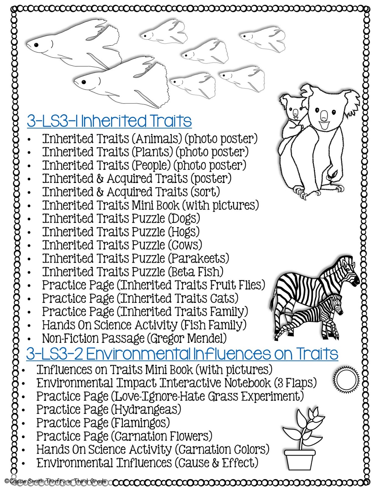 Inheritance and Variations of Traits: Life Cycles and Traits 3rd Grade