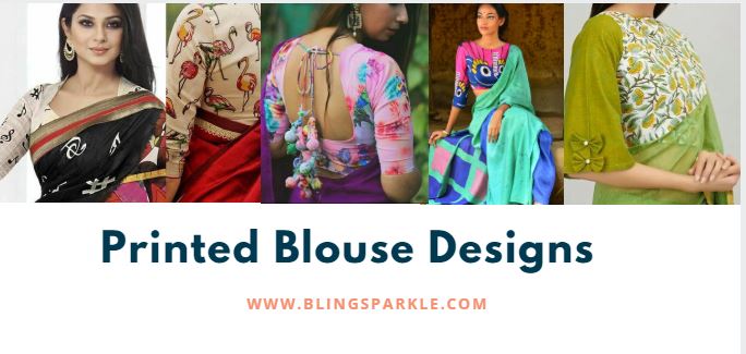 36 Printed Blouse Designs For Sarees With Trendy Neck Patterns