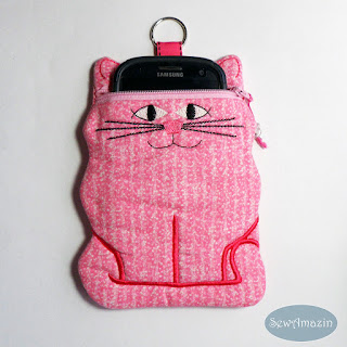  Pink Kitty Cat Padded Zipper Case