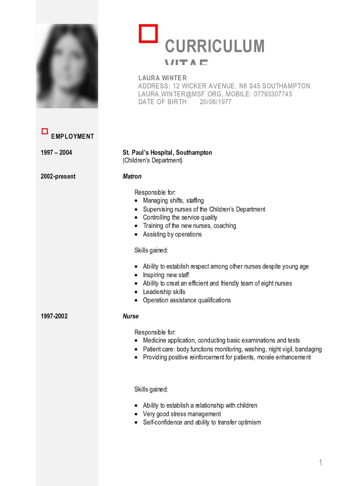 My English Pages Online: Unit 2: Curriculum Vitae