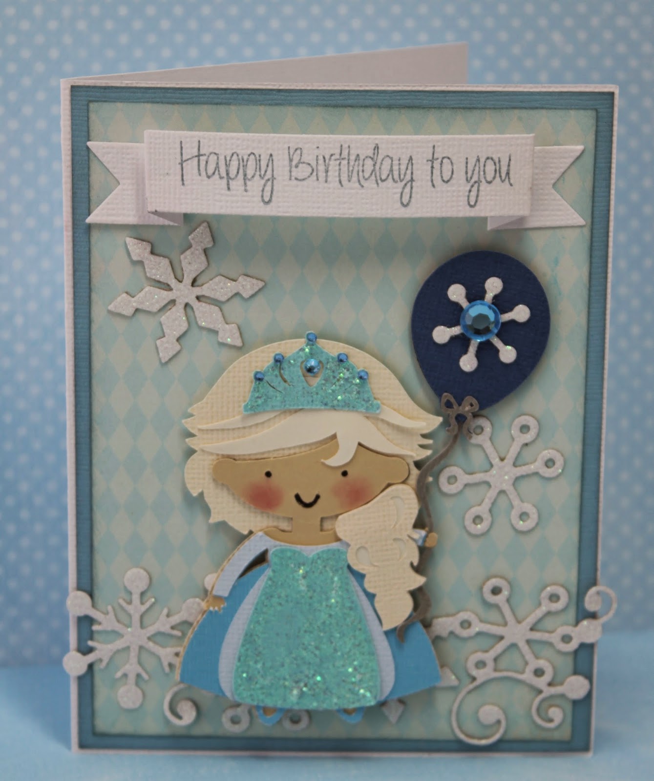 My Craft Spot: DT Post by Gwen - Beautiful Ice Princess birthday card!
